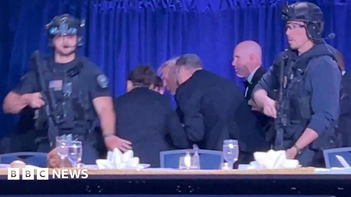Trump unhurt and suspect in custody after shots fired at White House correspondents' dinner - BBC