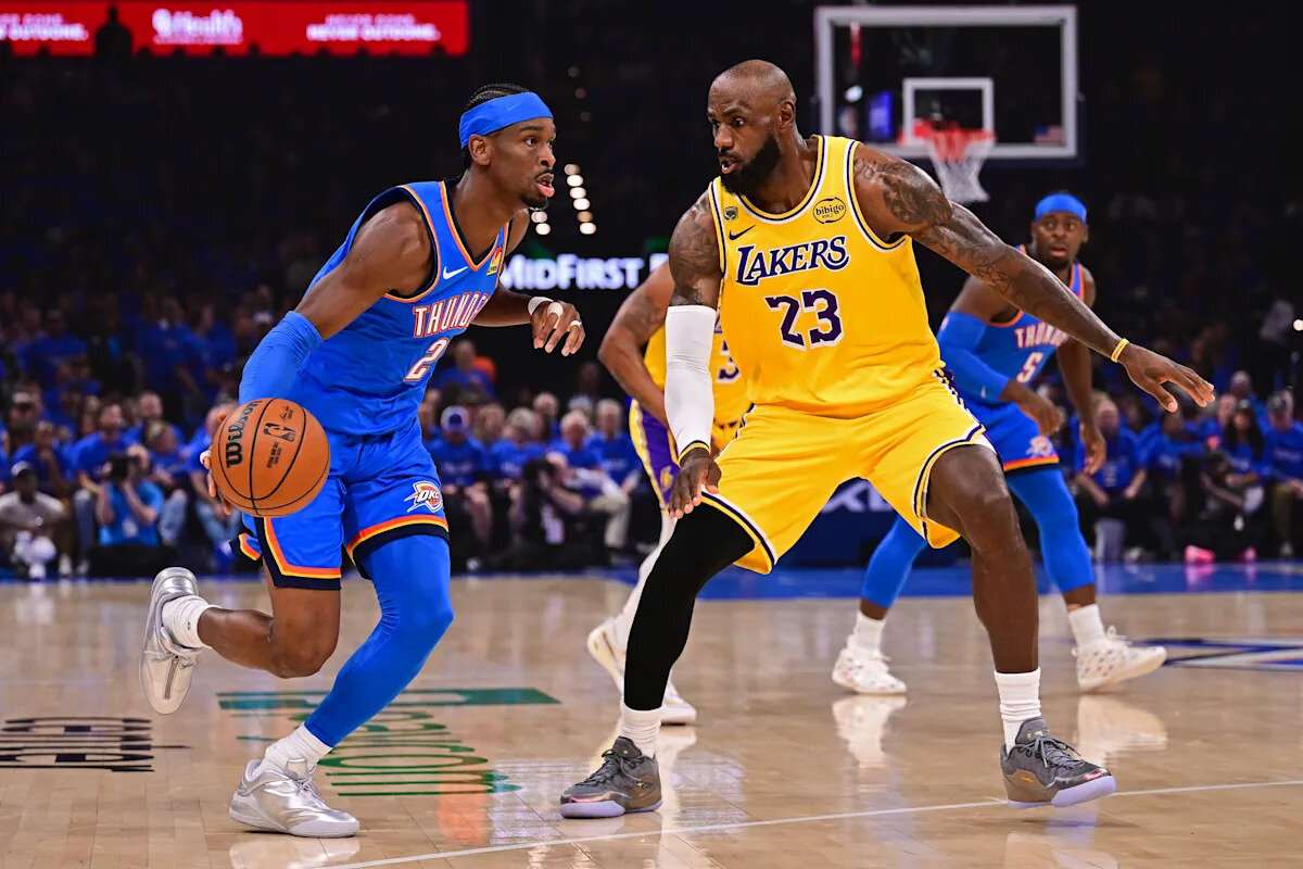 Thunder roll to dominant win over LeBron James, Lakers to grab 1-0 lead - Yahoo Sports