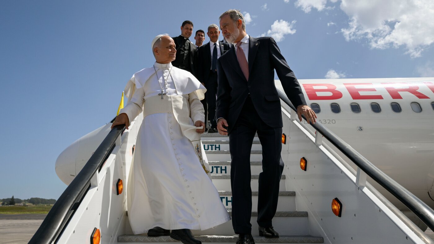 Pope Leo XIV's flight home from Spain was grounded so the king came to his aid - NPR