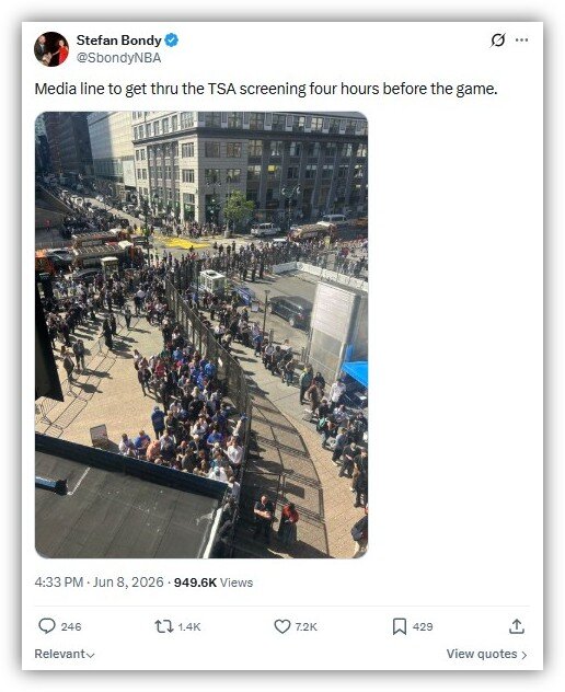 Image of tanks outside arena for NBA Finals attended by Trump is altered - Yahoo