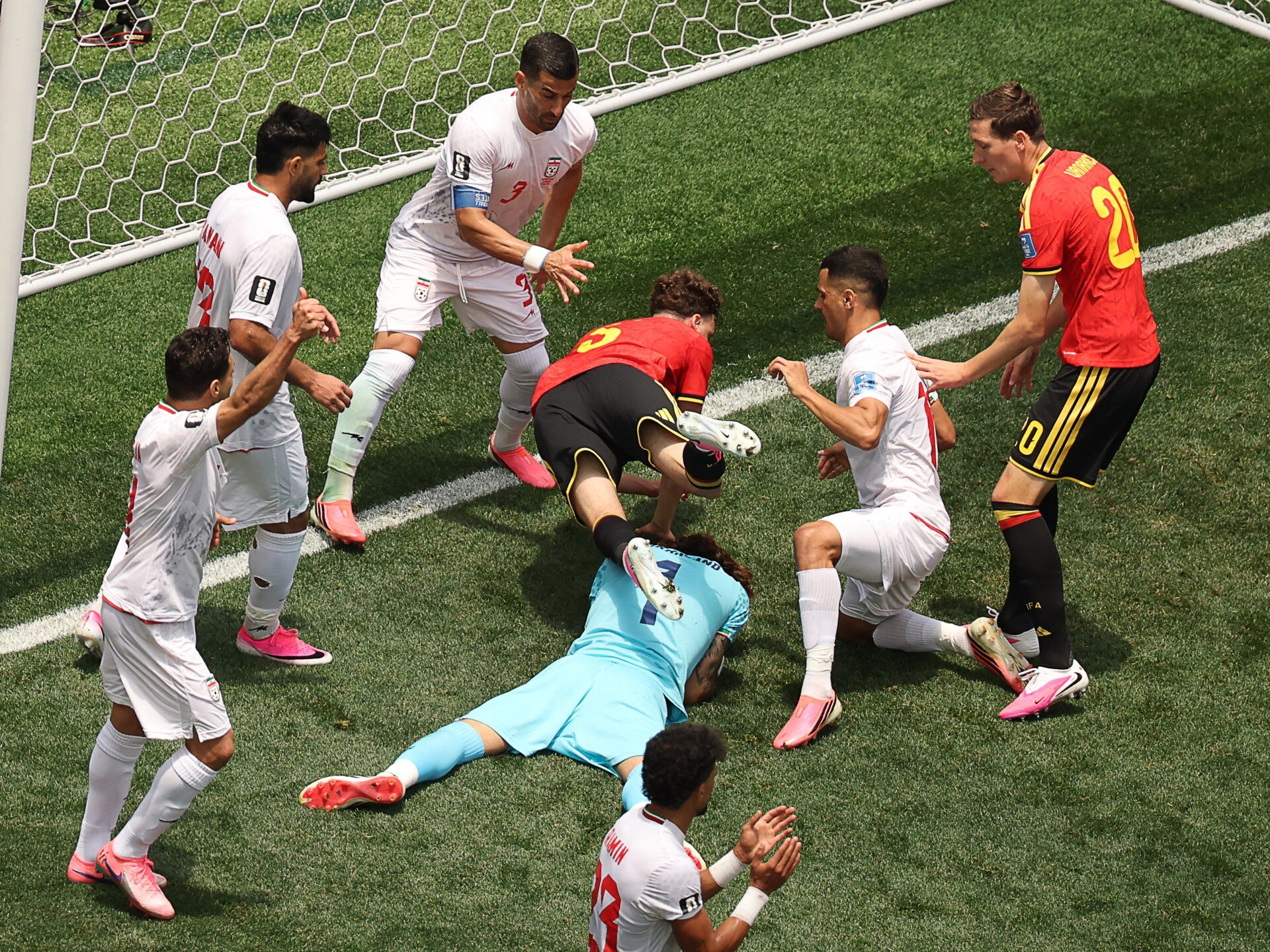 Belgium see red in goalless World Cup draw with Iran in Los Angeles - Al Jazeera