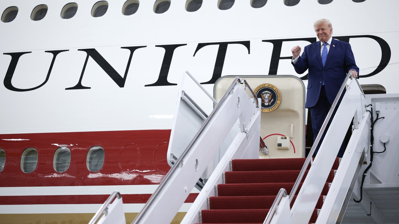 Air Force One, gifted to Trump from Qatar, arrives at Joint Base Andrews - NPR
