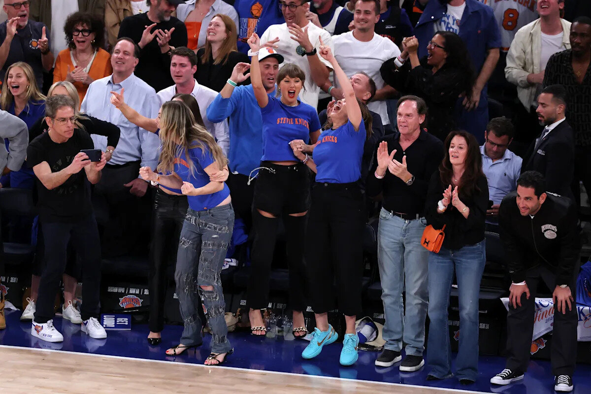 NBA Finals: Taylor Swift, Timothée Chalamet and other Knicks fans erupt at Madison Square Garden after wild Game 4 win over Spurs - Yahoo Sports