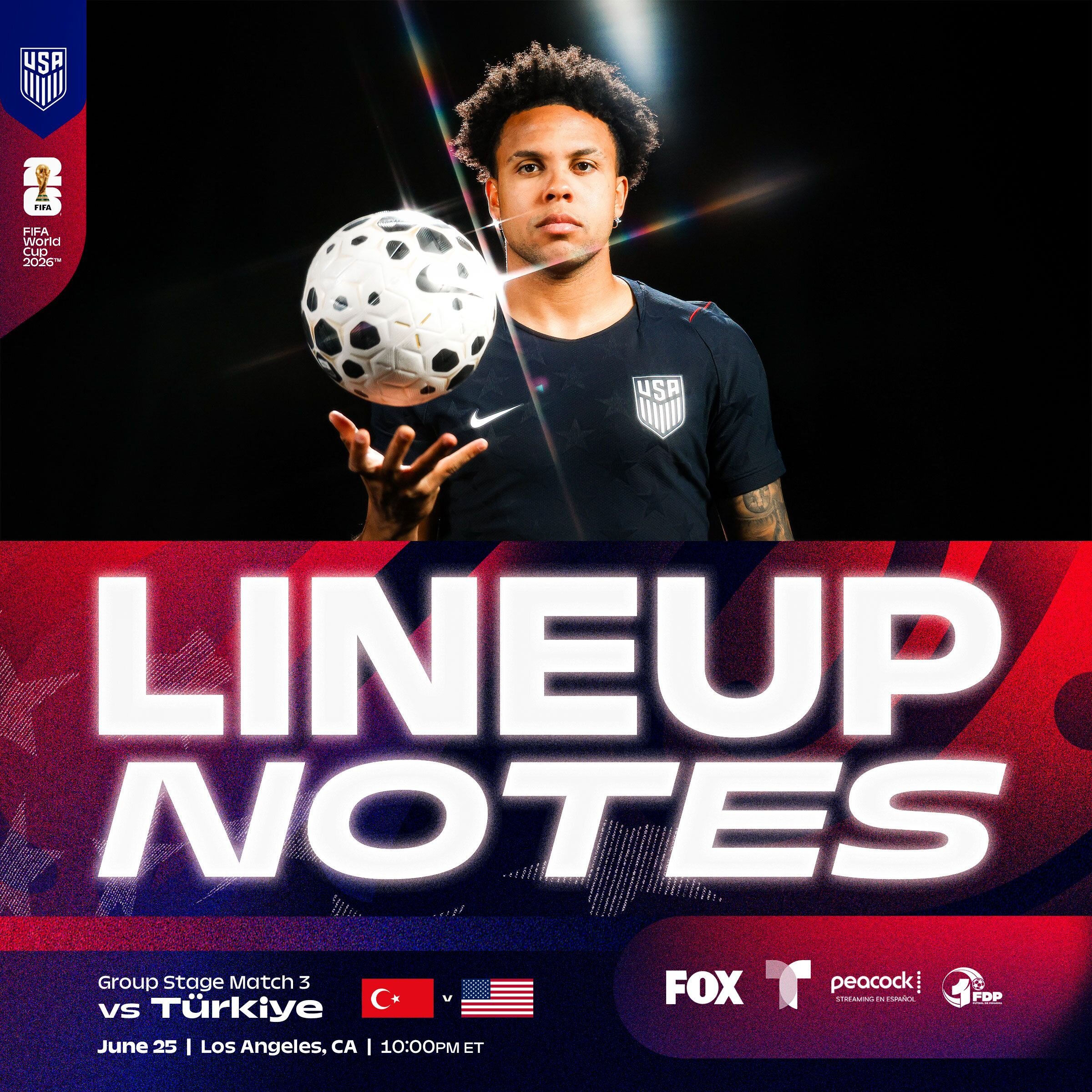 Starting XI & Lineup Notes: USMNT vs. Türkiye - U.S. Soccer