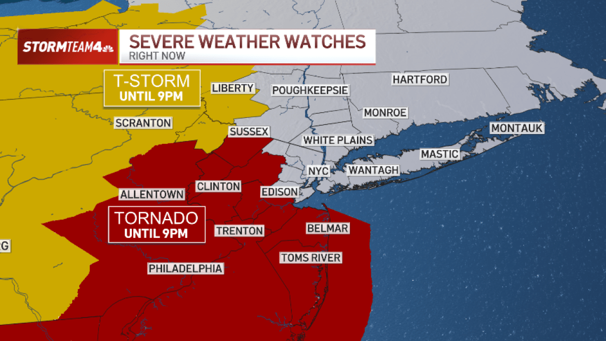 Live updates: Tornado watch issued for NJ as flash floods slam NYC area - NBC New York