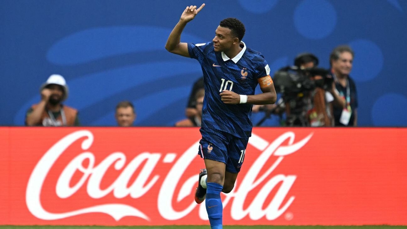 Kylian Mbappé equals Lionel Messi's all-time World Cup goals record - ESPN