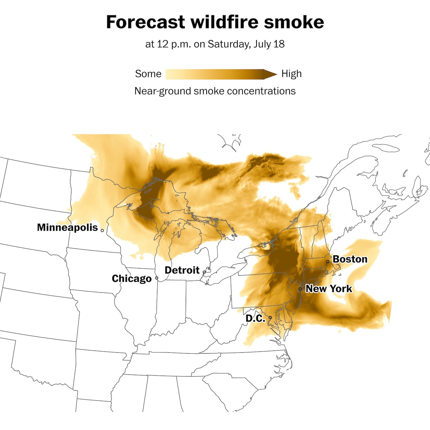 Thick wildfire smoke lingers over Mid-Atlantic early Saturday - The Washington Post