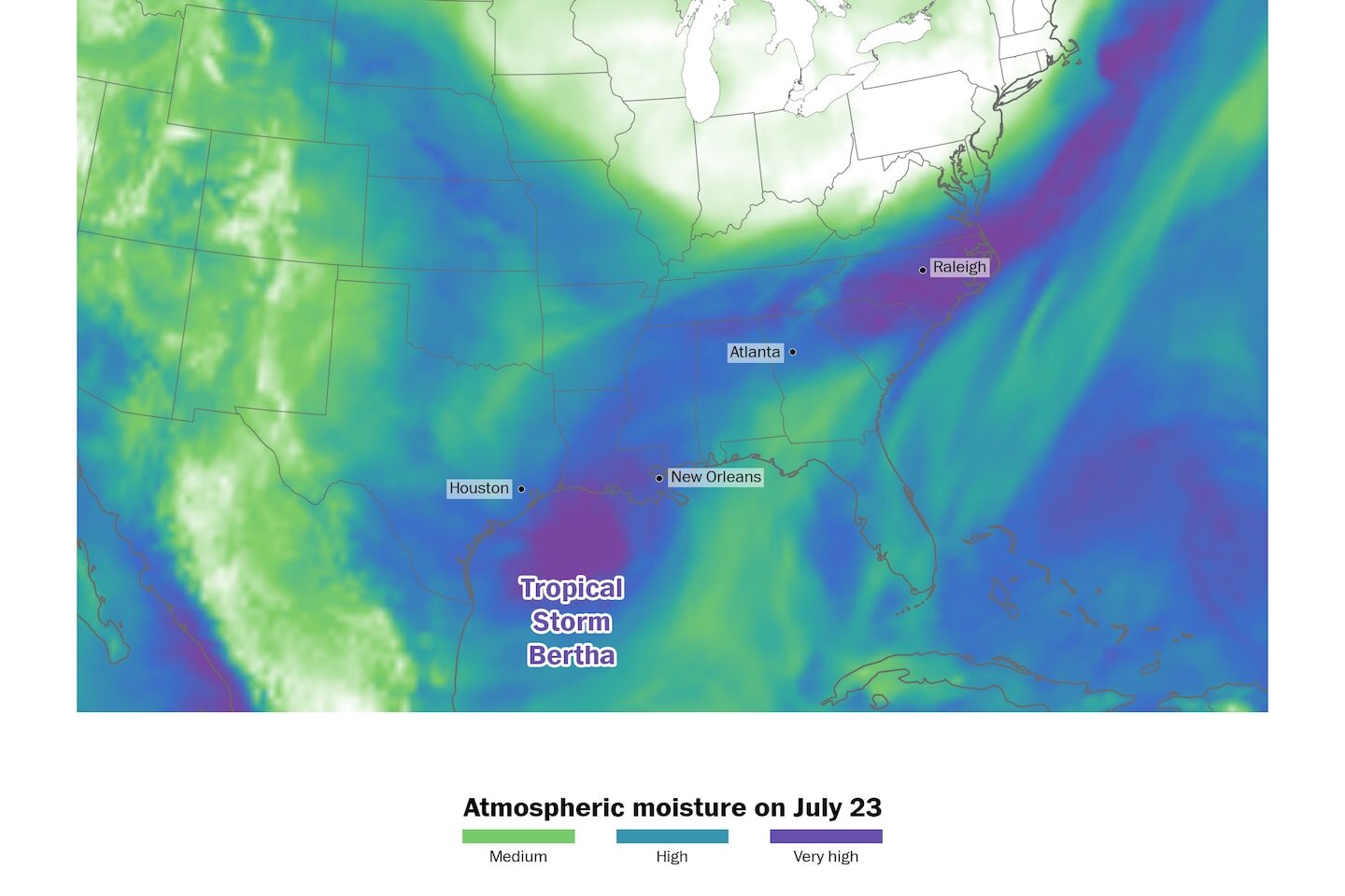 Some of Tropical Storm Bertha’s worst weather is 800 miles inland - The Washington Post