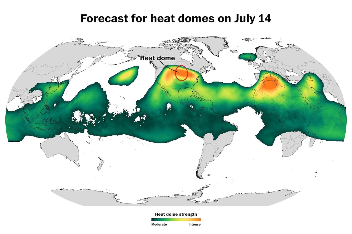 One of the planet’s strongest heat domes will soon scorch the East Coast - The Washington Post