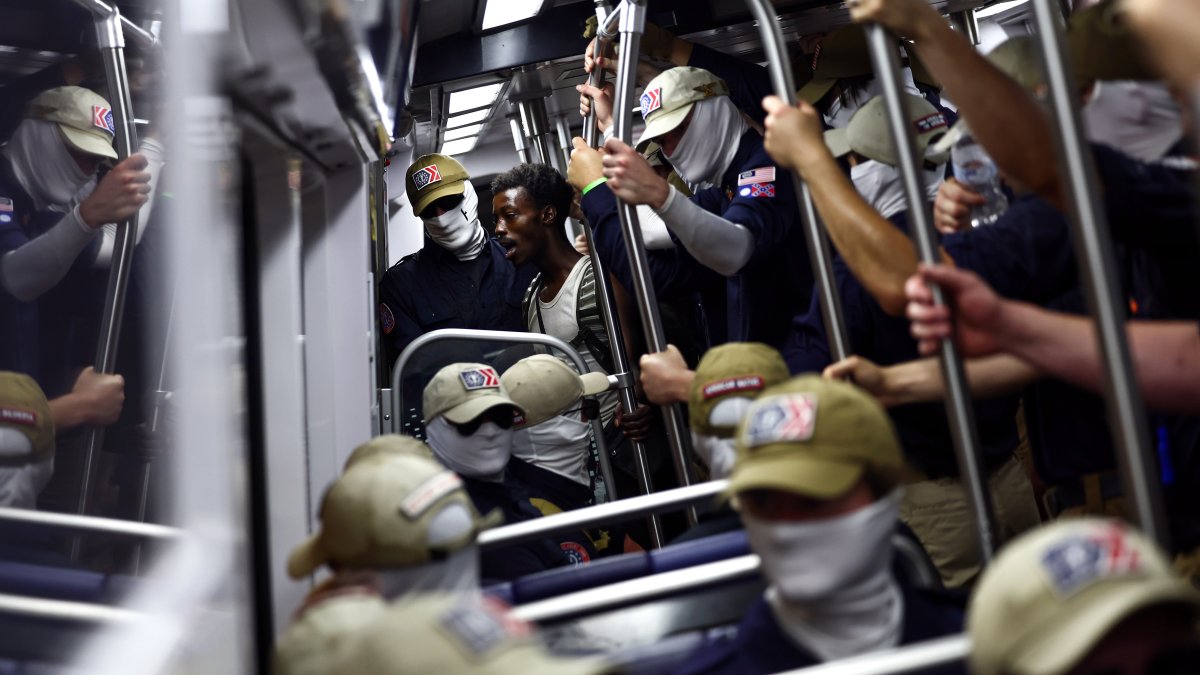 Masked men with Confederate flags seen chanting, marching, riding Metro in DC - NBC4 Washington
