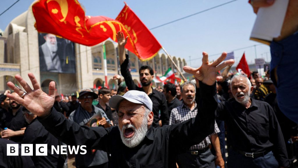 Large crowds gather in Tehran for Ayatollah Khamenei's funeral - BBC