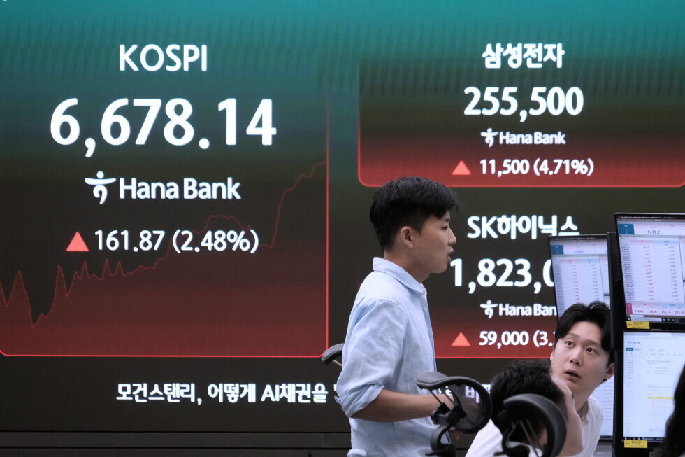 World shares mostly gain and South Korea and Japan recover some losses from AI stock sell-offs - AP News