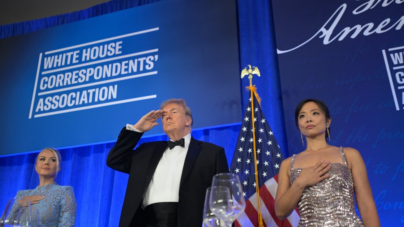Trump returns to correspondents' dinner 3 months after shooting - NPR