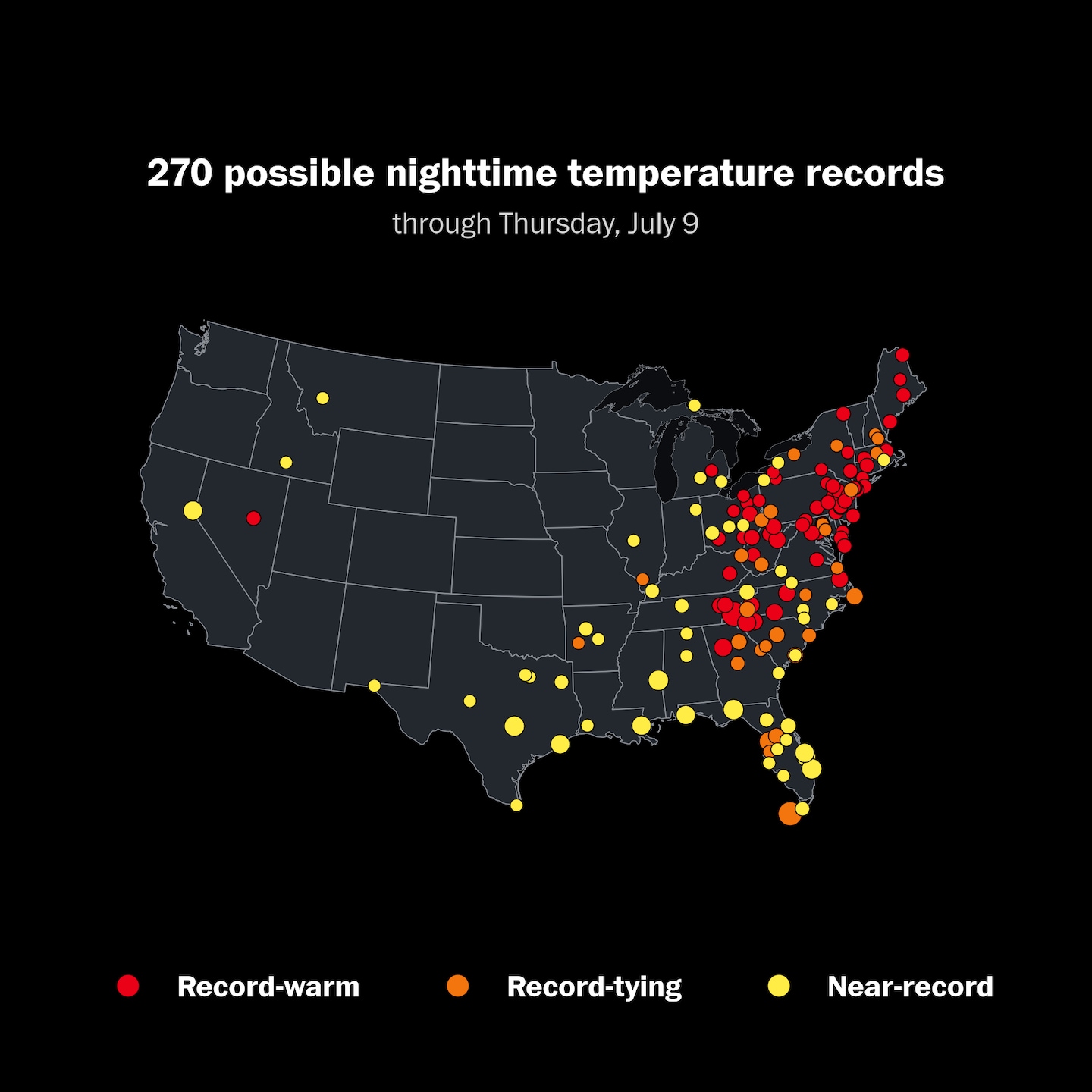 Peak of heat reaches Mid-Atlantic as many records fall across East - The Washington Post