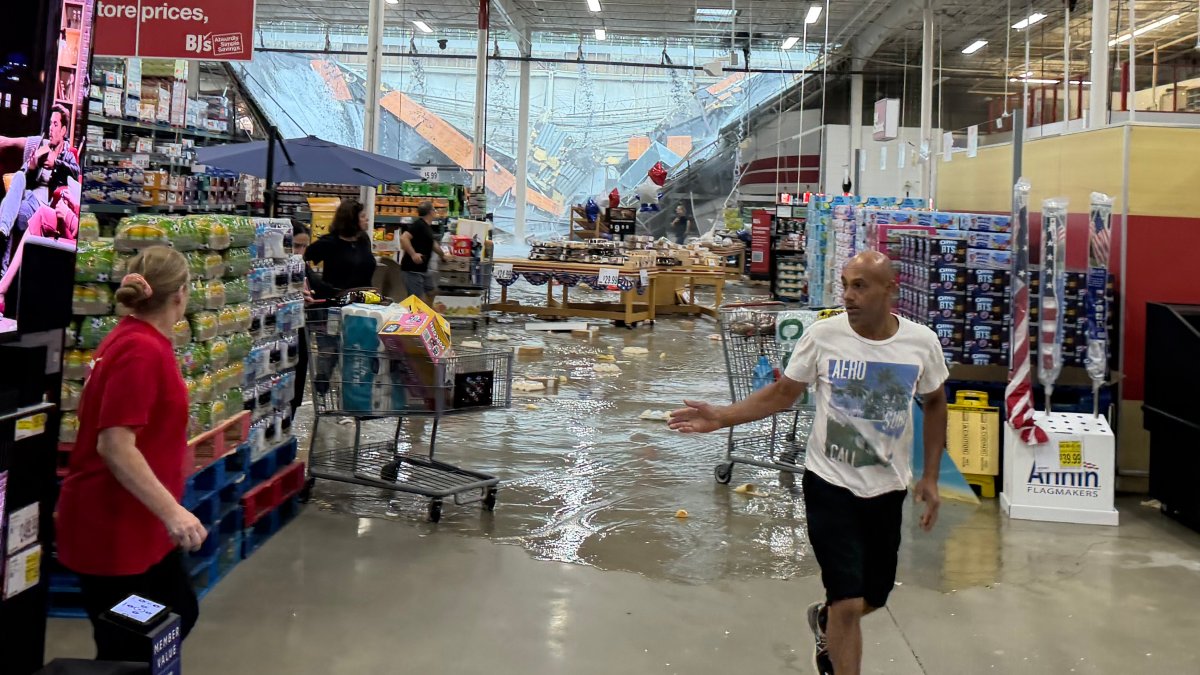 Weather recap: BJ's roof collapses as NJ floods, while Long Island sees heavy rain - NBC New York