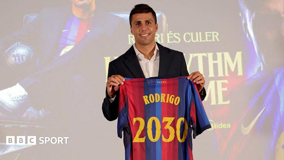 Barcelona sign Rodri from Man City in £65m deal - BBC