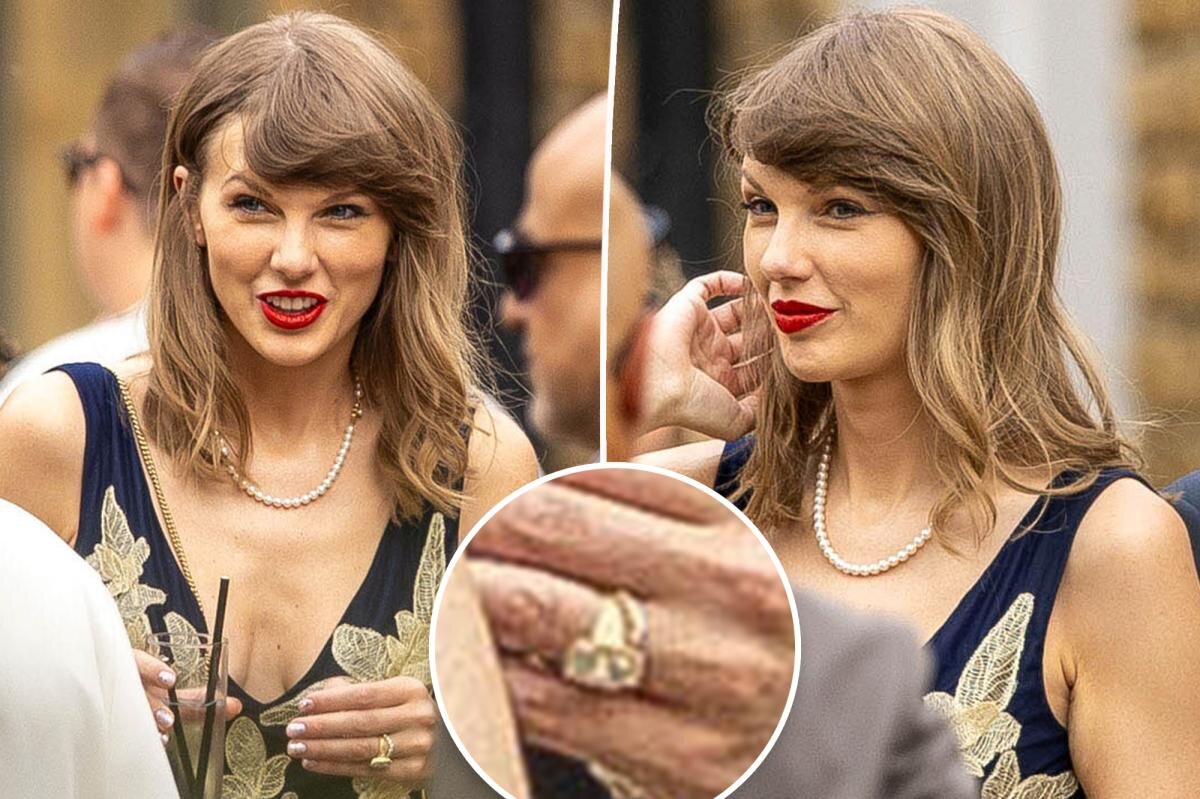 Taylor Swift flashes wedding ring and gold band as she attends Oli Jacobs and Laura Sisk’s star-studded nuptials solo - Page Six
