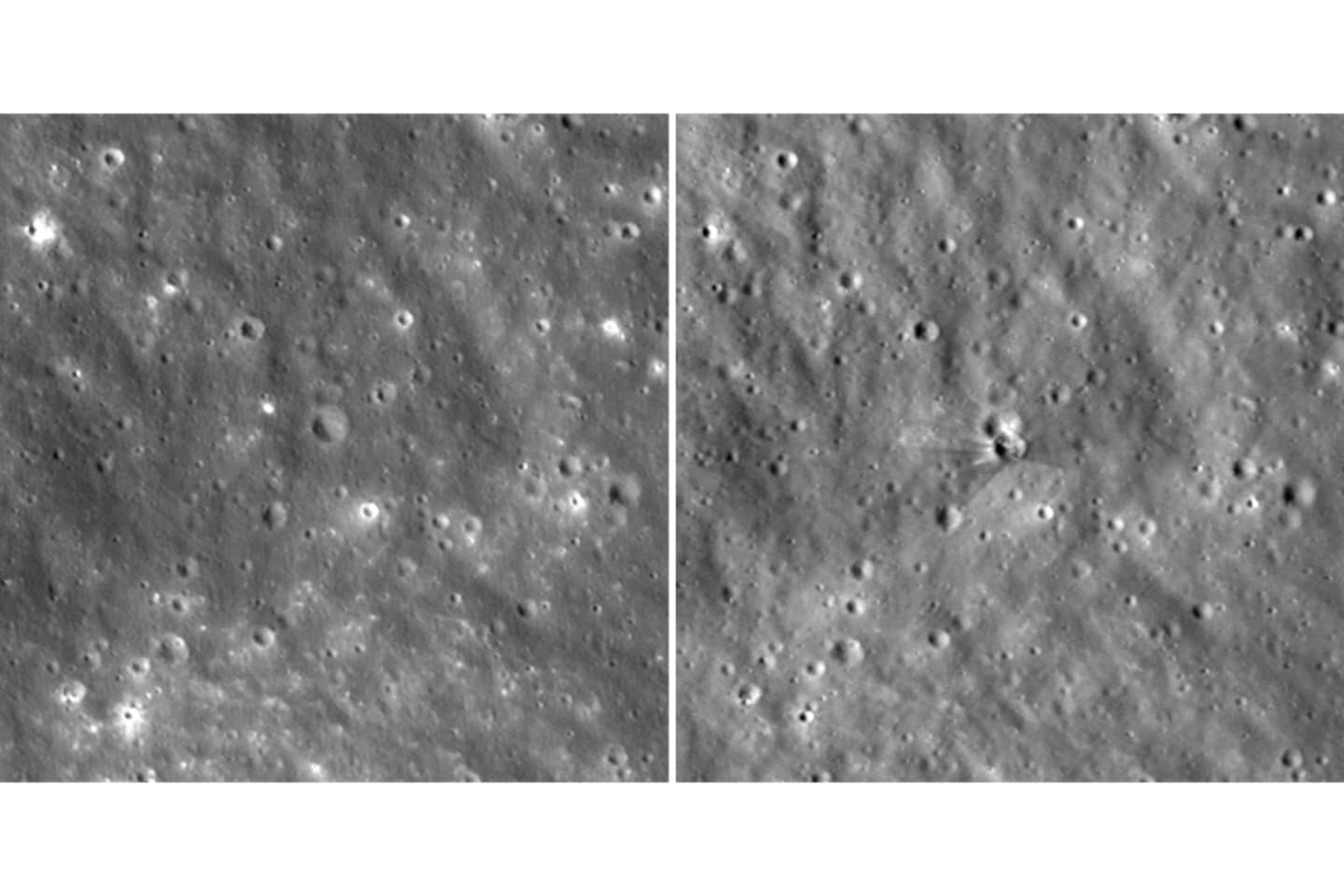 Before-and-after images show where SpaceX rocket crashed into the moon - washingtonpost.com