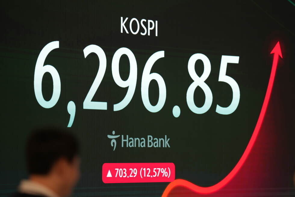 South Korea’s Kospi index jumps more than 16% on a surge of chipmaking stocks - apnews.com