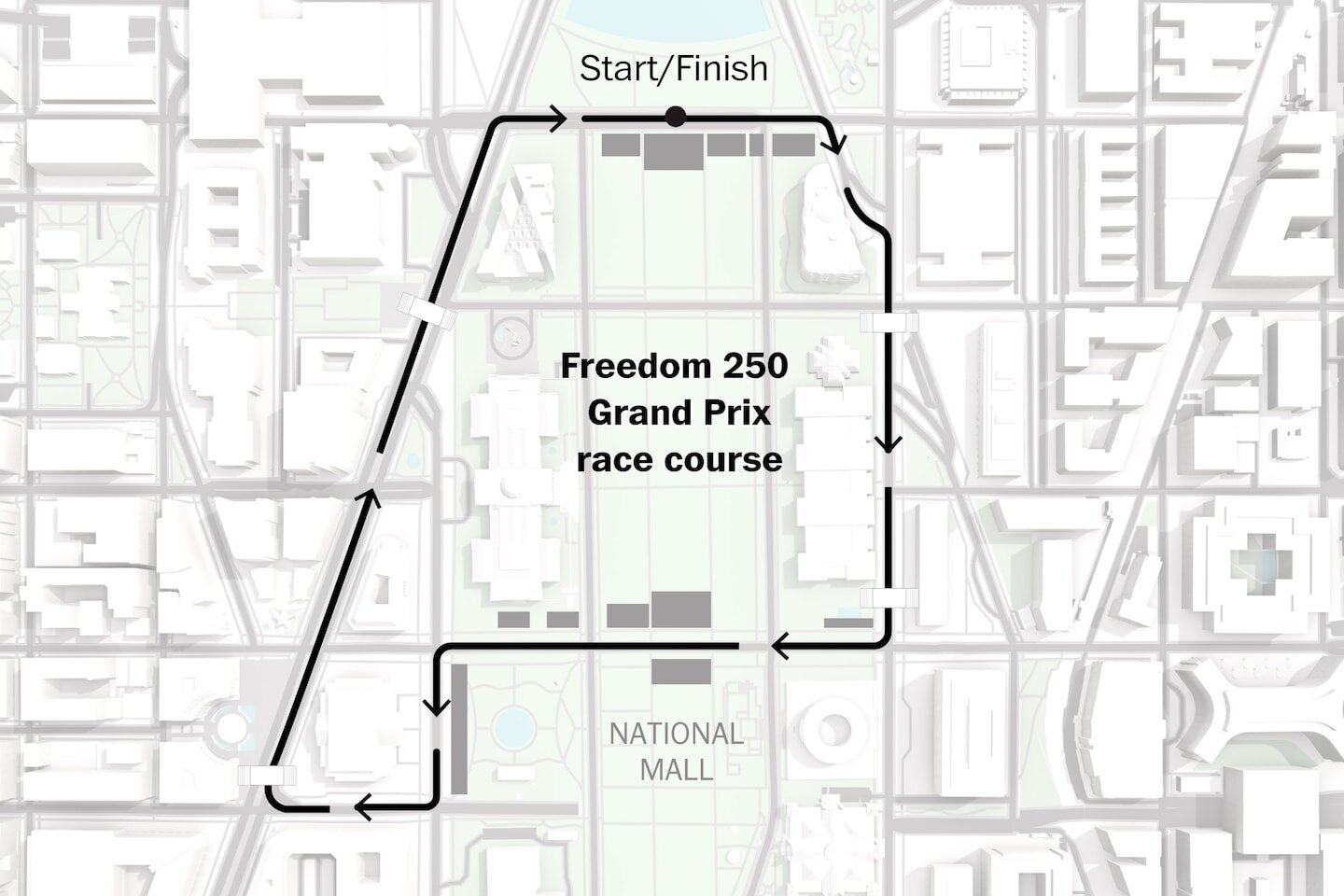 See a map of the Freedom 250 Grand Prix circuit in D.C. - The Washington Post
