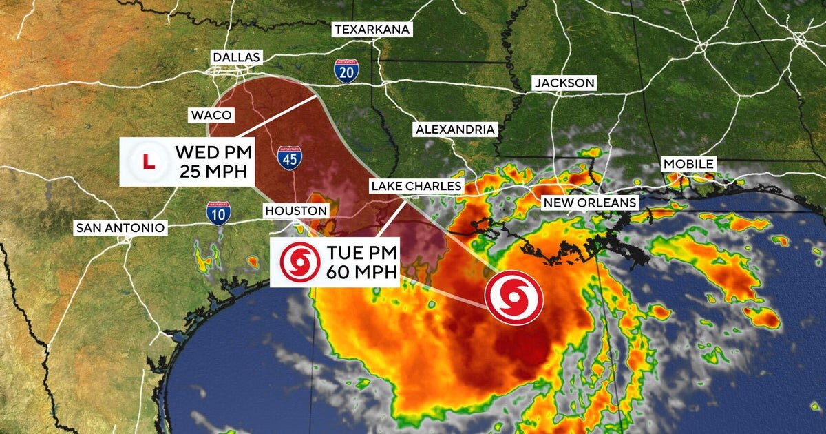 Tropical Storm Edouard strengthens as it bears down on Louisiana, Texas coasts. Maps show the forecast path. - CBS News