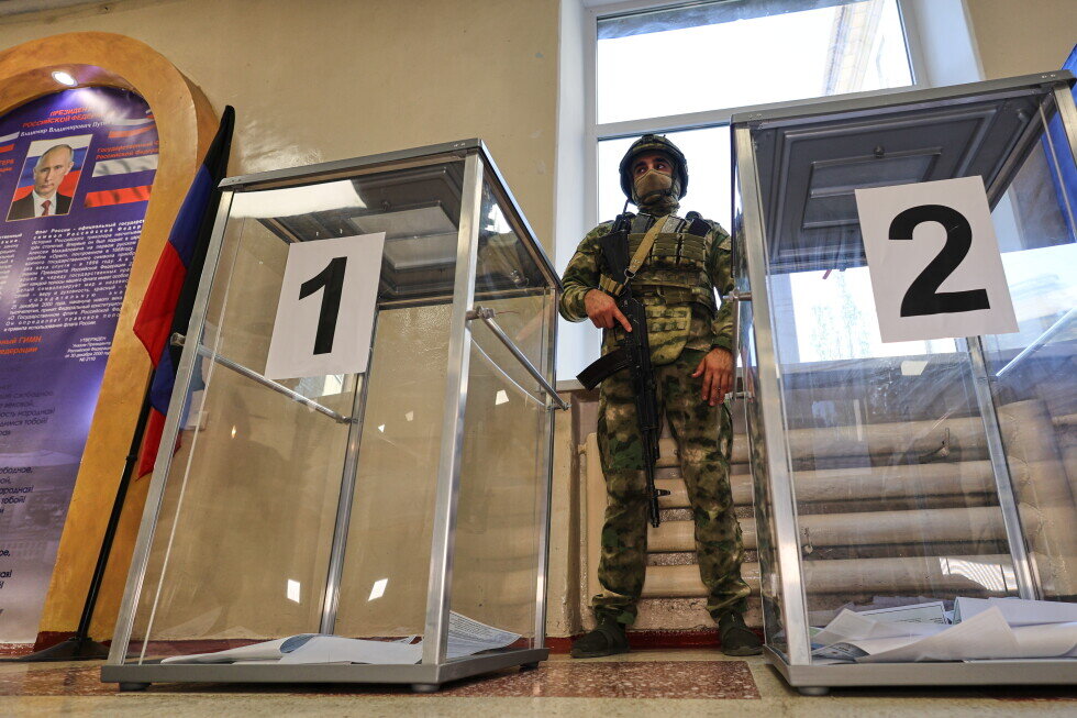 Russia holds parliamentary vote in areas it seized from Ukraine in the war - AP News