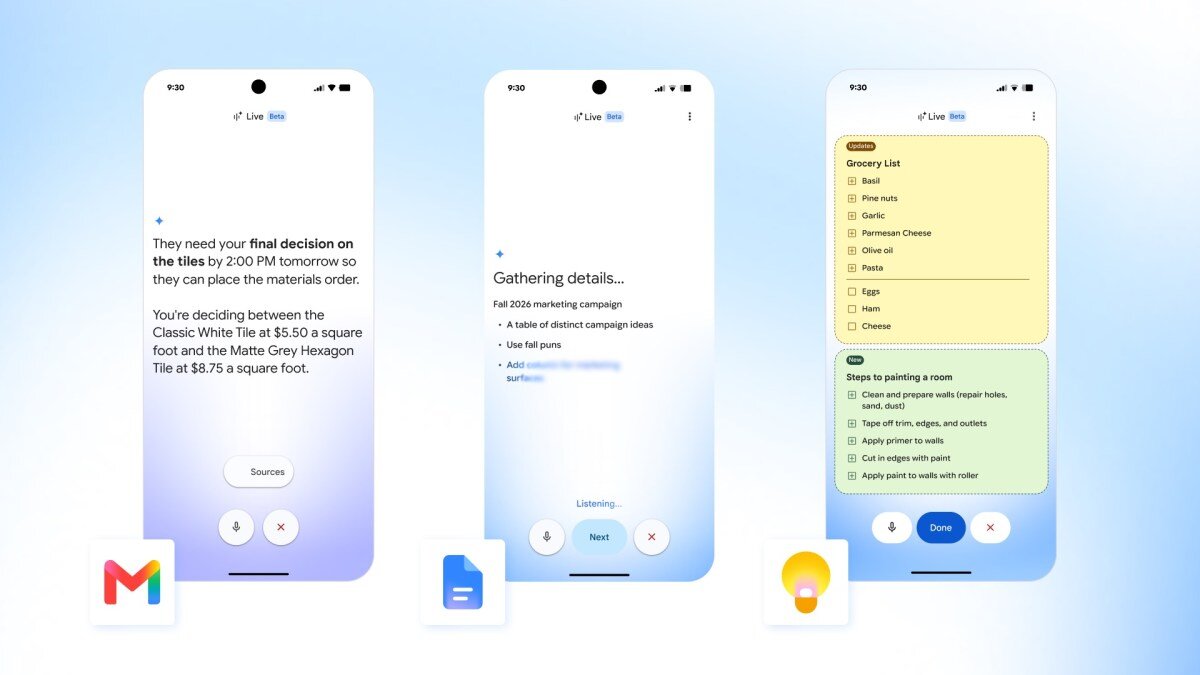 Google launches AI voice features in Gmail, Docs and Keep - TechCrunch