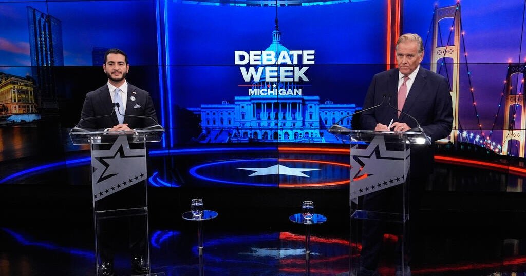 El-Sayed and Rogers spar over Iran and Trump, and toss insults, in Michigan Senate debate - CBS News