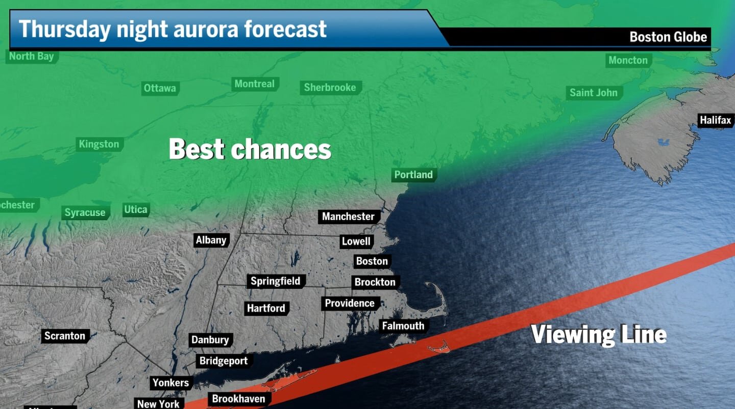 Set your alarms and look up! The northern lights may dazzle over New England tonight. - The Boston Globe