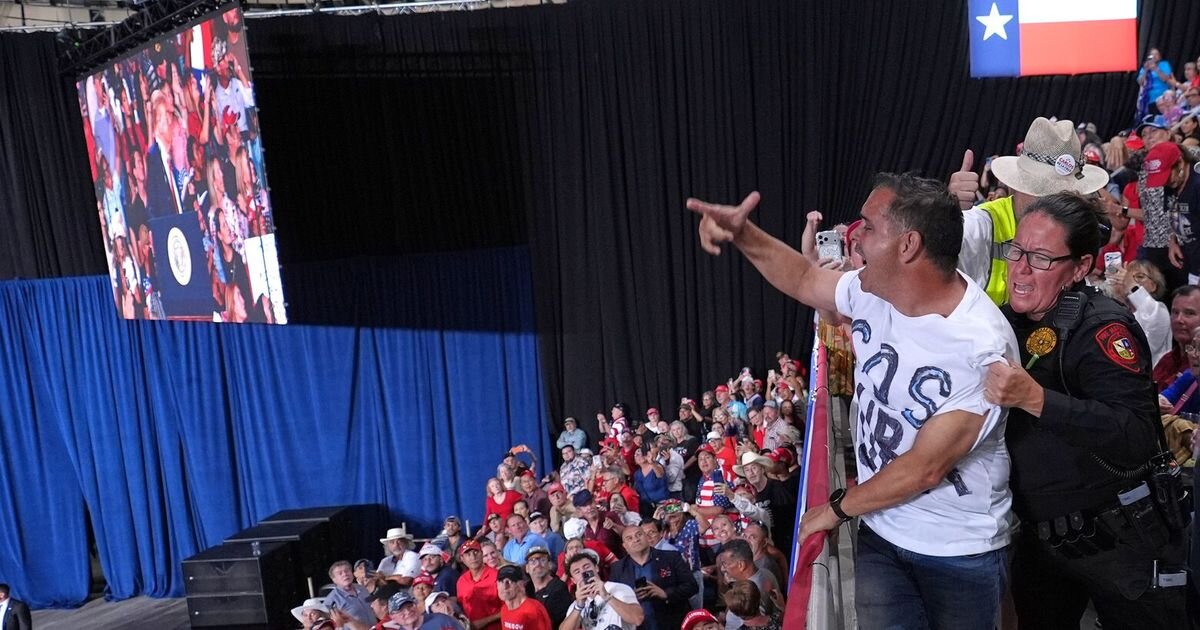 Trump interrupted by protesters as he fights to rally Texas voters behind Paxton in US Senate race - The Seattle Times
